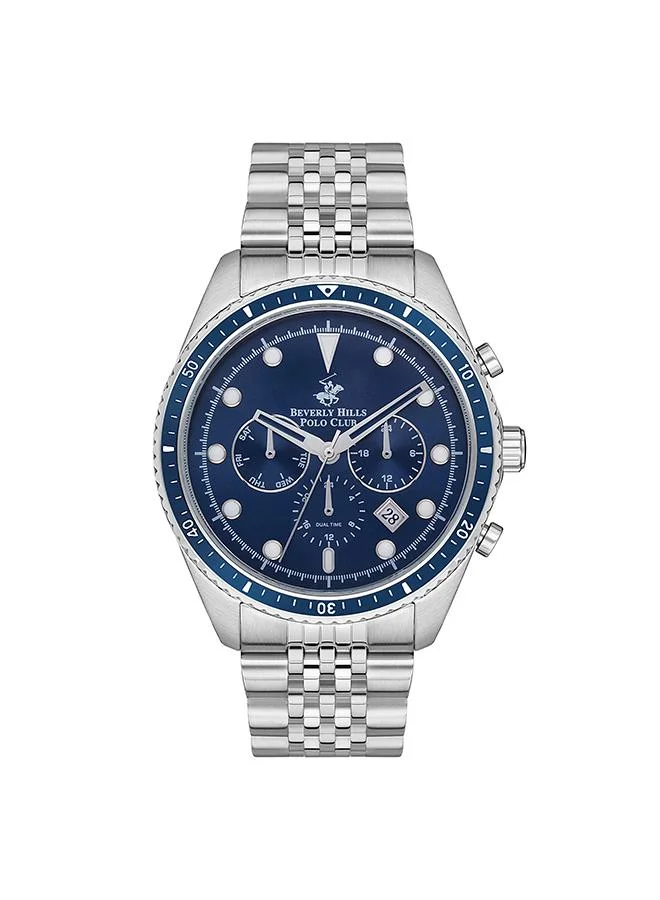 بيفرلي هيلز بولو كلوب Beverly Hills Polo Club BP3354X.350 Men Multi Function Display Watch & Metal Strap Silver