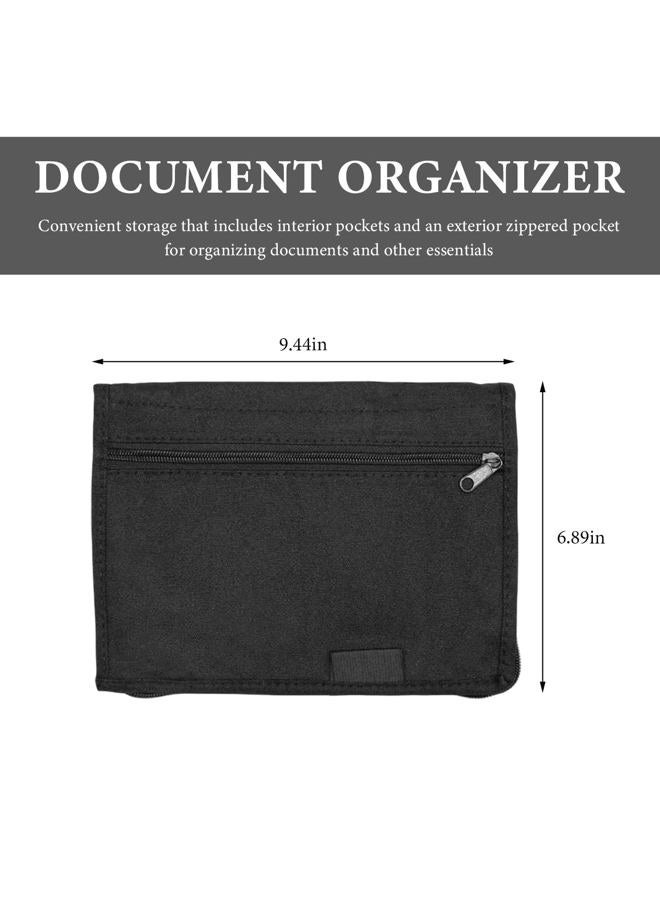FSTURIOS Car Registration and Insurance Holder, Glove Box Compartment Document Holder Owner Manual Case, Soft Zippered Pouch Multi-Pocket Glove Bag for Auto Insurance License Cards - Image 2