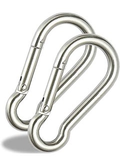 Flying Arrow Heavy Duty Stainless Steel Lock HookSpring Snap Hook Swing Connector and Multipurpose Hook Set of 2 Pcs Silver