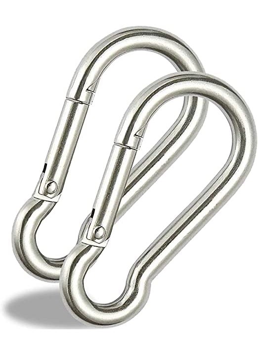 Flying Arrow Flying Arrow Heavy Duty Stainless Steel Lock HookSpring Snap Hook Swing Connector and Multipurpose Hook Set of 2 Pcs Silver  - Image 1