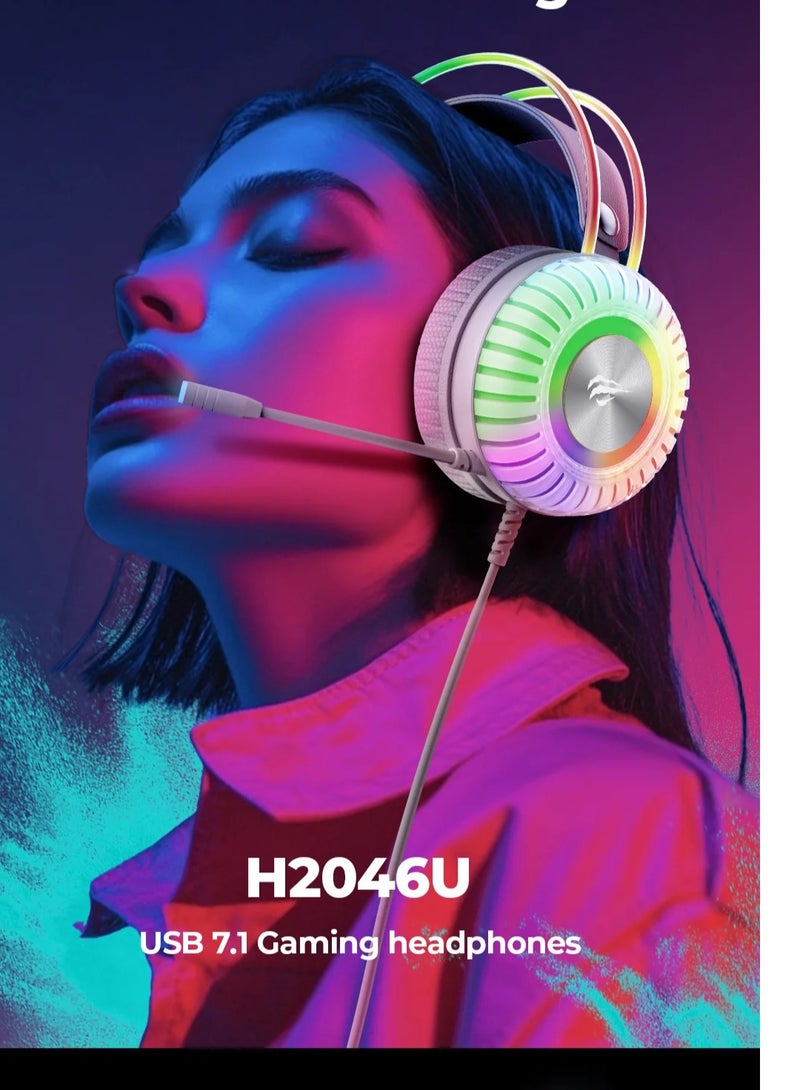 هافيت سماعة ألعاب USB 7.1 - محيطة ووظيفة الصوت النشط ANC PS4 - نموذج H2046U - Image 2