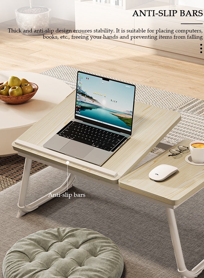 DUNISO Laptop Bed Tray Desk, Adjustable Folding Laptop Bed Table, Portable Standing Desk, Foldable Lap Tablet Desk with Cup Holder for Bed Couch Sofa Floor, Working, Writing - Image 5