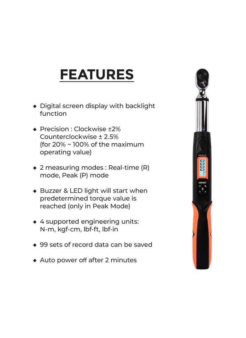 KUSAMMECO DIGITAL TORQUE WRENCH KM NG 60 UserFriendly Control Advanced Technology Easy Operations 1 Year Warranty