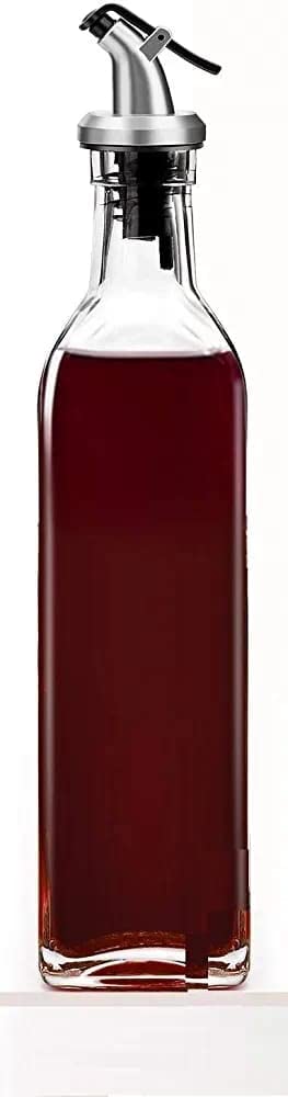 Red-Rubby Premium Glass Olive Oil Vinegar Dispenser Gravy Boat Kitchen Oil Bottle Stainless Steel Leak-Proof Soy Sauce Vinegar Storage,Oil Dispenser for Kitchen, 500ml [Set of 2] - Image 2