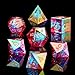 YEMEKO Laser DND Rainbow Dice Set Dungeons and Dragons Dice with Iridescent Iconic Coating Polyhedral Dice with Resin Sharp Edge for RPG MTG Table Games red Sunset - Image 4