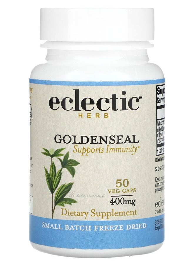 Eclectic Herb Freeze Dried Goldenseal 400 mg 50 Veg Caps 