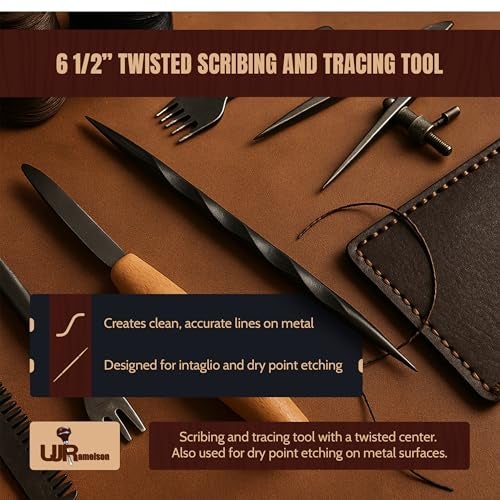 UJ Ramelson Co UJ Ramelson Twisted Scriber Tool Needle for Intaglio and Dry Point Etching, Metal Scribe, Scribing and Tracing Tools, Printmaking Supplies - Image 2