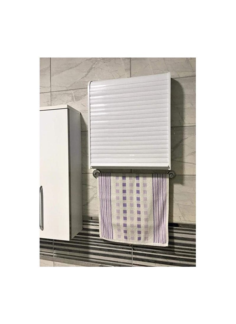 Primanova Primanova multi purpose locker can be used as a medicine cabinet cosmetic accessory 14 transparent drawers decorative sliding front door transparent white  - Image 5