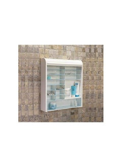 Primanova Primanova multi purpose locker can be used as a medicine cabinet cosmetic accessory 14 transparent drawers decorative sliding front door transparent white  - Image 4