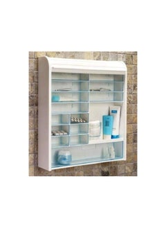 Primanova Primanova multi purpose locker can be used as a medicine cabinet cosmetic accessory 14 transparent drawers decorative sliding front door transparent white  - Image 1