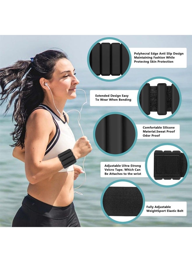 Hihonor Adjustable Wrist and Ankle Weight, 2 PCS Wearable Strong Arm and Leg Weights (1lb Each), for Women, Men, Yoga, Dance, Barre, Pilates, Swimming, Cardio, Aerobics, Gym (Black) - Image 4