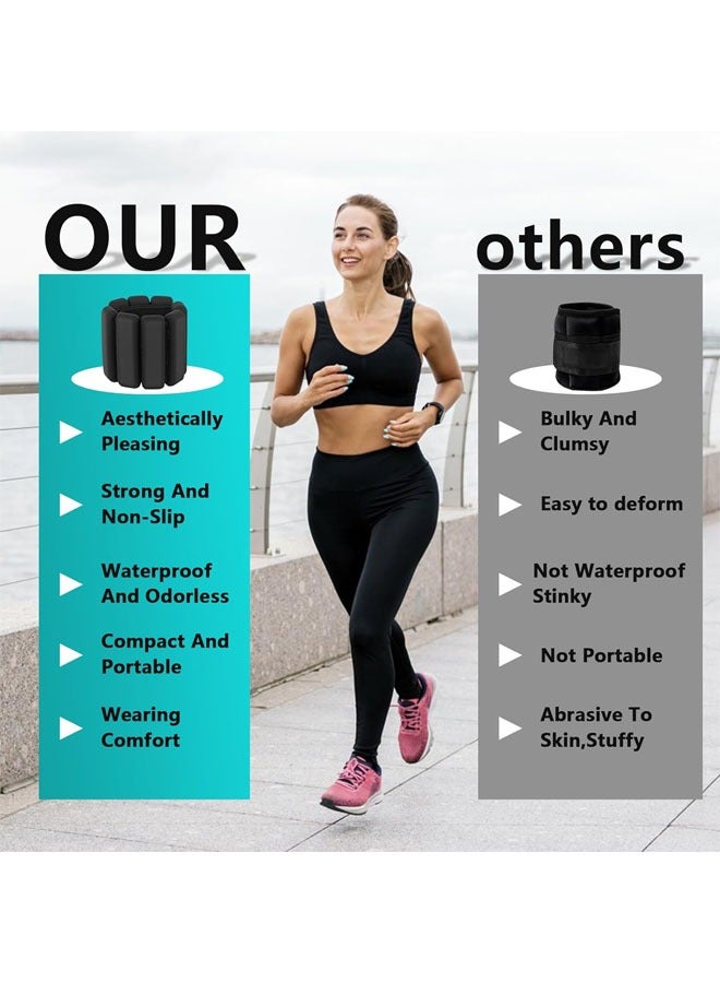 Hihonor Adjustable Wrist and Ankle Weight, 2 PCS Wearable Strong Arm and Leg Weights (1lb Each), for Women, Men, Yoga, Dance, Barre, Pilates, Swimming, Cardio, Aerobics, Gym (Black) - Image 3
