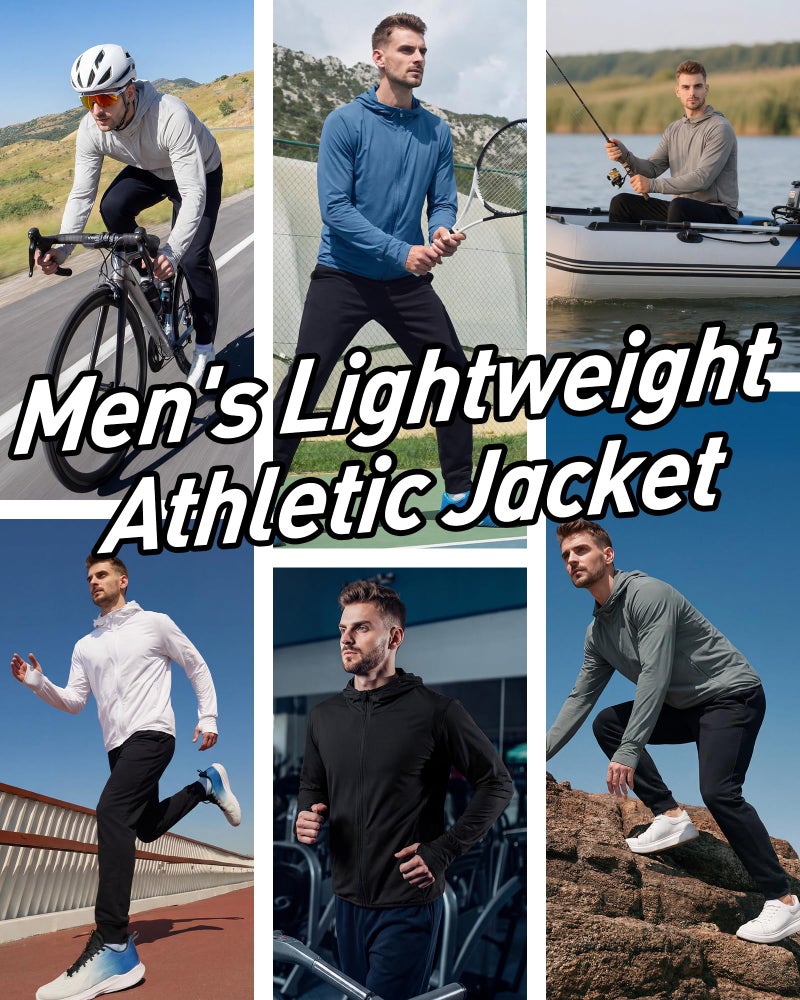 Locachy Men's UPF 50+ Sun Protection Outdoor Lightweight Full Zip Hoodie Jacket Long Sleeve Fishing Hiking Performance Shirt Light Grey M - Image 5