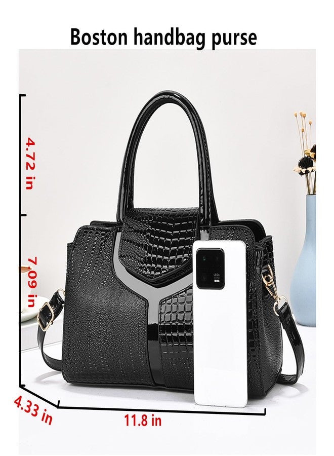 PHEVOS Medium Satchel Handbag Shoulder Crossbody Purse Top handle Crocodile Hobo bags for Women - Image 5