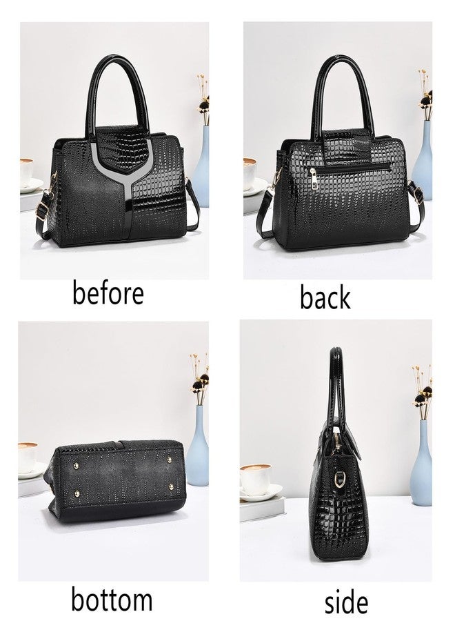 PHEVOS Medium Satchel Handbag Shoulder Crossbody Purse Top handle Crocodile Hobo bags for Women - Image 3