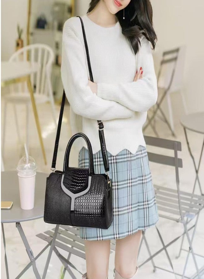 PHEVOS Medium Satchel Handbag Shoulder Crossbody Purse Top handle Crocodile Hobo bags for Women - Image 2