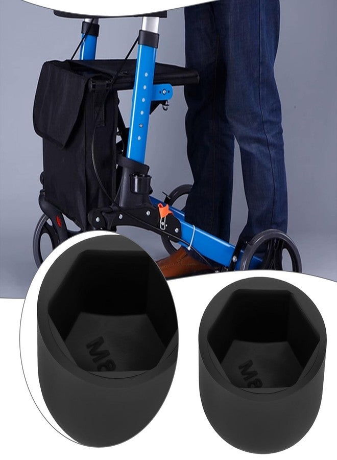 ECSiNG 10pcs Axle Nut End Caps Wheel Nut Caps Bolt Covers 1/2" Flat Head Hex Socket Cover Protectors for Rollator Walker Compatible with Drive R726 R728 - Image 3
