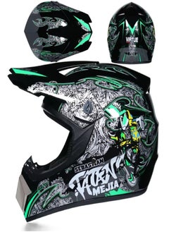VarietyVoyageD 4-Piece Full Face Racing Motorcycle Helmet Kit Protective Gear Motorcycle Helmets Street Bike Racing Moto Helmet Cartoon Car Helmet Electric Car Helmet Suitable For Young Boys And Girls ﻿  - Image 2