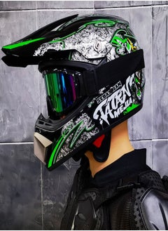 VarietyVoyageD 4-Piece Full Face Racing Motorcycle Helmet Kit Protective Gear Motorcycle Helmets Street Bike Racing Moto Helmet Cartoon Car Helmet Electric Car Helmet Suitable For Young Boys And Girls ﻿  - Image 3