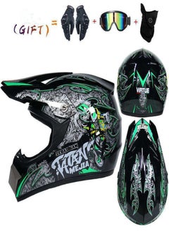 VarietyVoyageD 4-Piece Full Face Racing Motorcycle Helmet Kit Protective Gear Motorcycle Helmets Street Bike Racing Moto Helmet Cartoon Car Helmet Electric Car Helmet Suitable For Young Boys And Girls ﻿  - Image 4