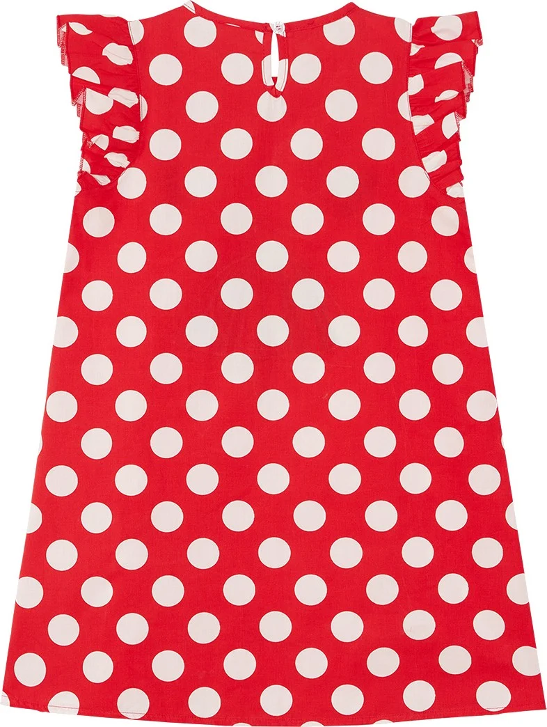 Denokids Polka Dot Kitten Girl Poplin Dress