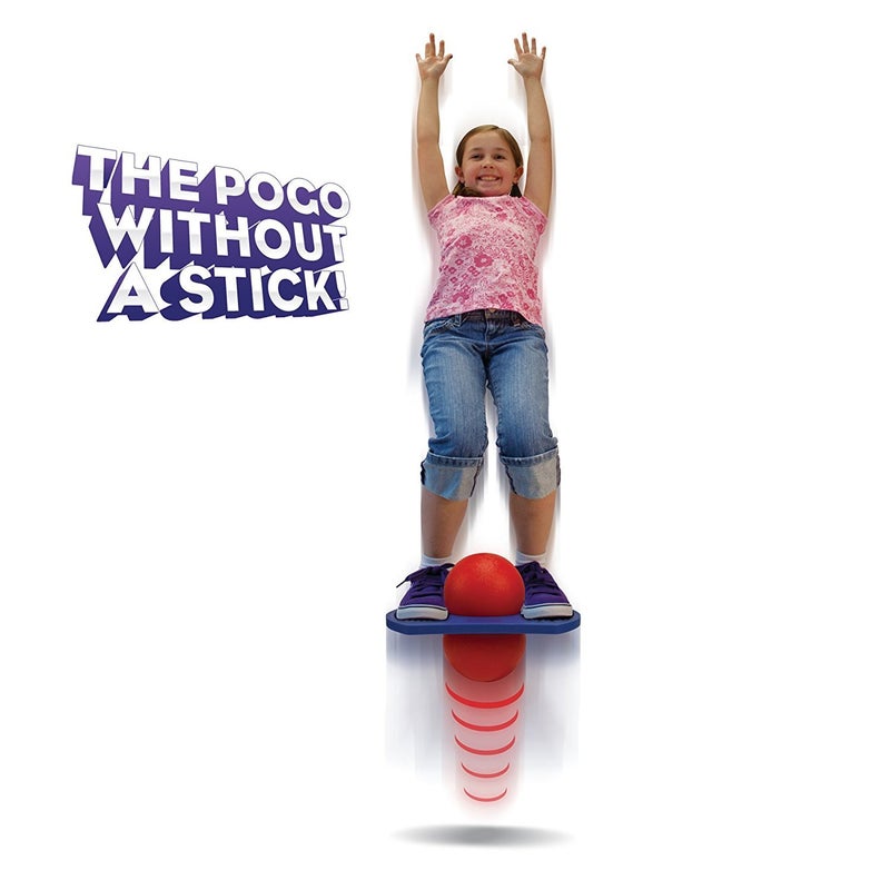 Geospace Original AIR POGO Jumper for Indoor or Outdoor Use, Fun Trick Bounce Board for Boys, Girls, Teens Ages 6+ or up to 160 lbs, Pump Included (Blue/Red) - Image 3