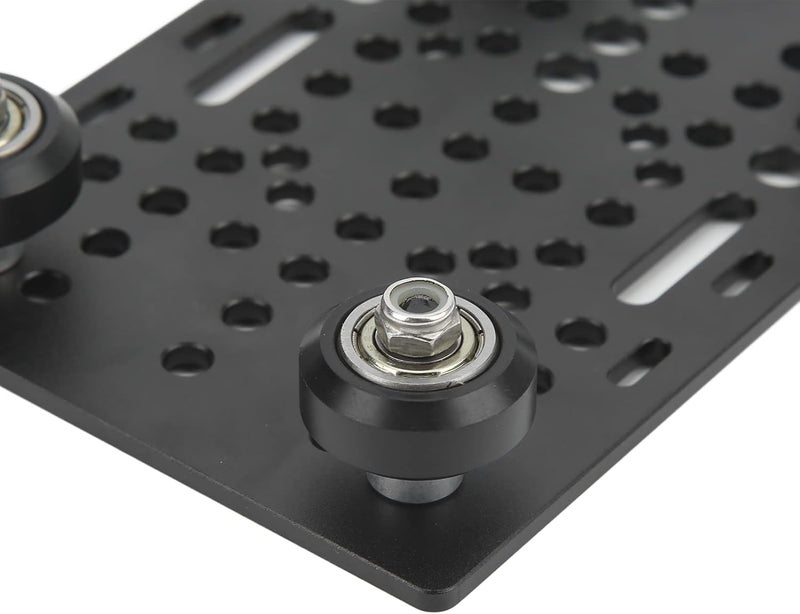 Aluminum Gantry Plate, High Strength Gantry Plate, Black Anodized, Folding Slots, Printer Linear Universal, 20-80mm, for Milling Machine (Board with 4 Plastic Pulleys and Bearings) - Image 4
