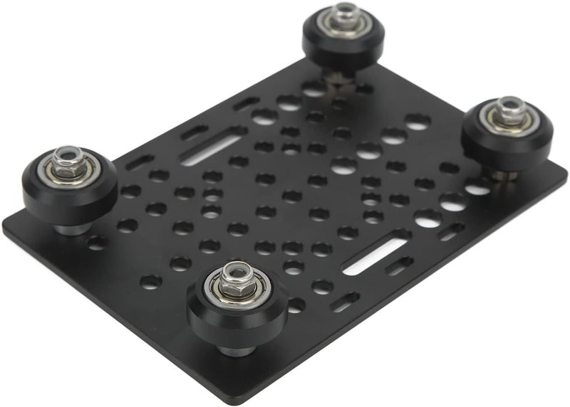 Aluminum Gantry Plate, High Strength Gantry Plate, Black Anodized, Folding Slots, Printer Linear Universal, 20-80mm, for Milling Machine (Board with 4 Plastic Pulleys and Bearings) - Image 2