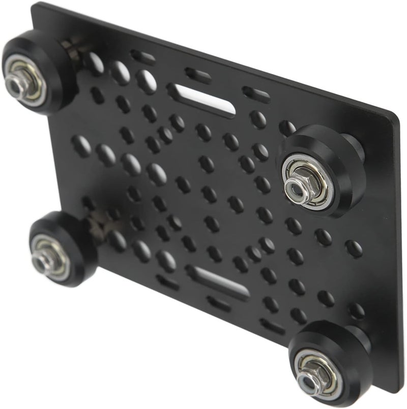 Aluminum Gantry Plate, High Strength Gantry Plate, Black Anodized, Folding Slots, Printer Linear Universal, 20-80mm, for Milling Machine (Board with 4 Plastic Pulleys and Bearings) - Image 3