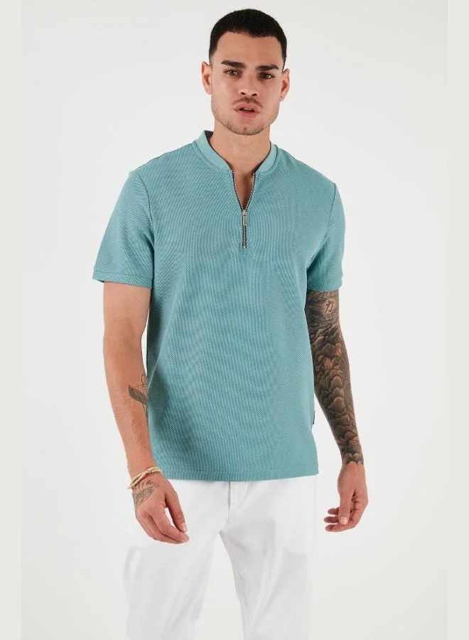 Buratti  Buratti Cotton Regular Fit Half Zipper T Shirt Men's T SHIRT 5902653  | Best Price UAE