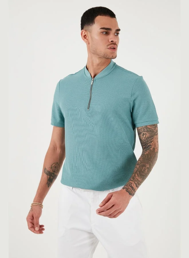 Buratti  Buratti Cotton Regular Fit Half Zipper T Shirt Men's T SHIRT 5902653  | Best Price UAE