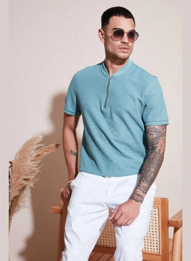 Buratti  Buratti Cotton Regular Fit Half Zipper T Shirt Men's T SHIRT 5902653  | Best Price UAE