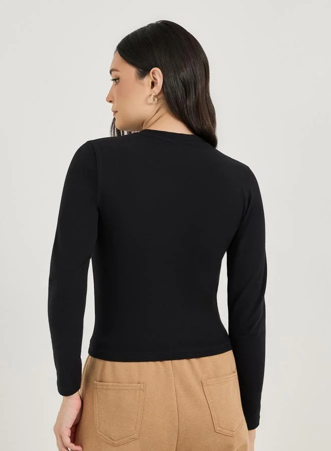 Styli Pack of 2 - Solid Round Neck T-Shirt