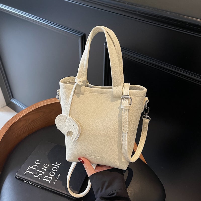 Niche Casual Basket Bag For Women 2026 New Solid Color Bucket Bag Simple Handbag Single Shoulder Crossbody Bag - Image 2