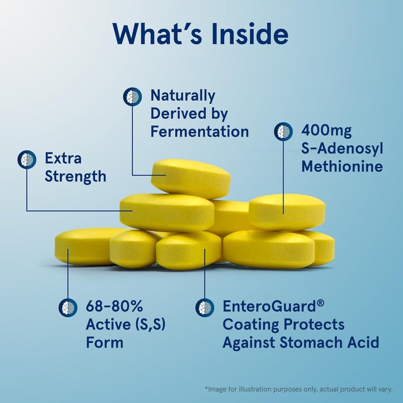 Jarrow Formulas SAMe 400 mg Supports Joint Health Liver Function Brain Metabolism 30 Tablets Up To a 30 Day Supply - Image 3