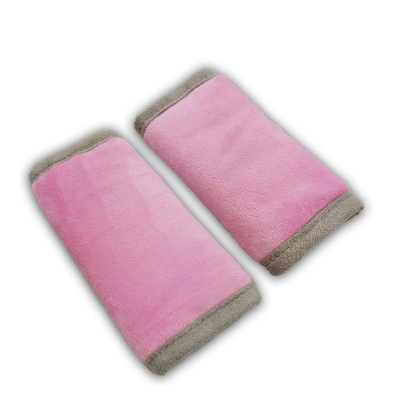 ICOPUCA Car Seat Strap Pads Covers for Baby Kids, Seat Belt Covers Cushion for boy Girl, Protect Neck and Shoulder rubbing, Anti-Slip Design, Universal for Stroller/Carrier/Pushchair; Pink - Image 2