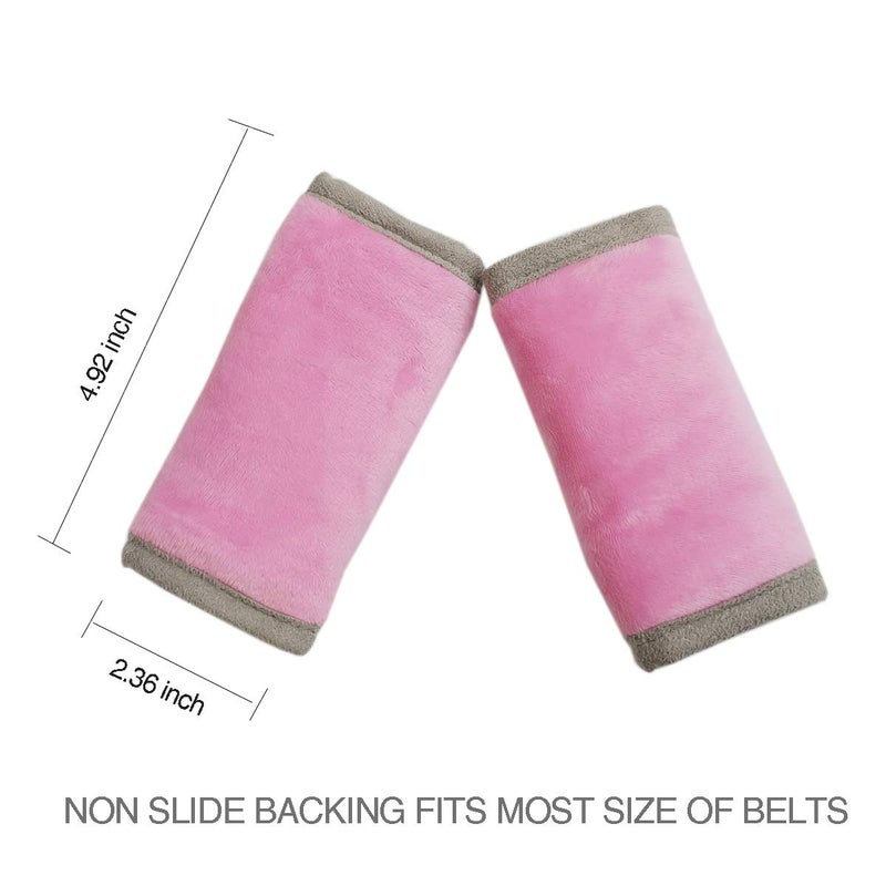 ICOPUCA Car Seat Strap Pads Covers for Baby Kids, Seat Belt Covers Cushion for boy Girl, Protect Neck and Shoulder rubbing, Anti-Slip Design, Universal for Stroller/Carrier/Pushchair; Pink - Image 4