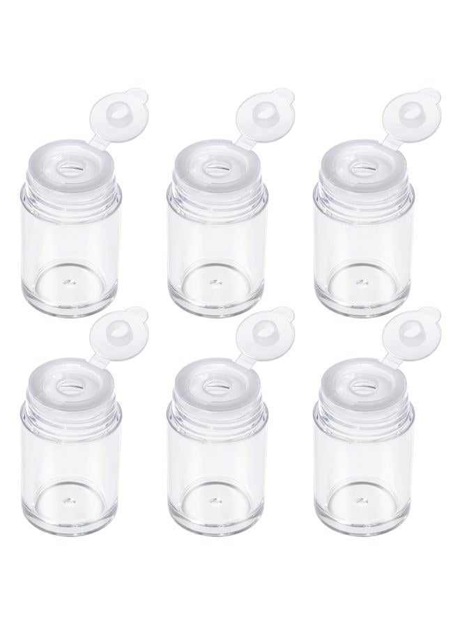 RAYNAG 6 Pieces Mini Empty Loose Powder Bottle Travel Cosmetic Glitter Powder Eye Shadow Powder Box with Sifter and Lids (Single hole) - Image 1