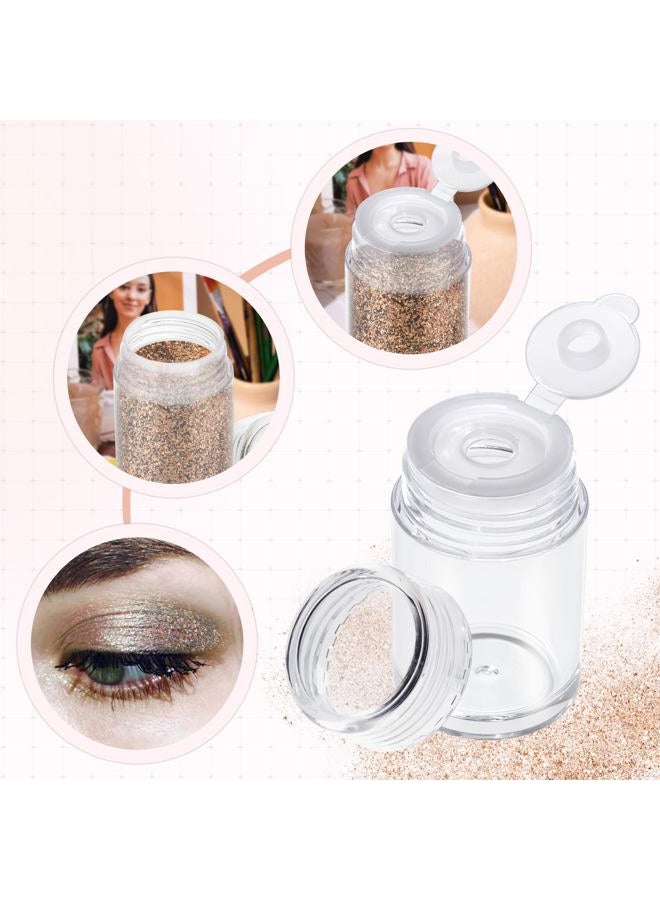 RAYNAG 6 Pieces Mini Empty Loose Powder Bottle Travel Cosmetic Glitter Powder Eye Shadow Powder Box with Sifter and Lids (Single hole) - Image 4