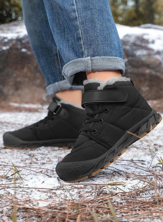 FANSITE Boys Snow Boots Winter Waterproof Slip Resistant Cold Weather Shoes（Little Kid/Big Kid, Black-b, 1.5 Little Kid - Image 2