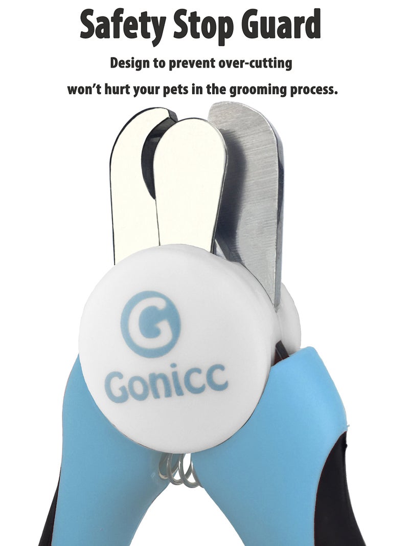 gonicc Professional Small Dog and Cat Nail Clippers Sharp Stainless Steel Pet Nail Trimmers(with Free Nail File in Handle), with Safety Guard to Avoid Overcutting - Image 3