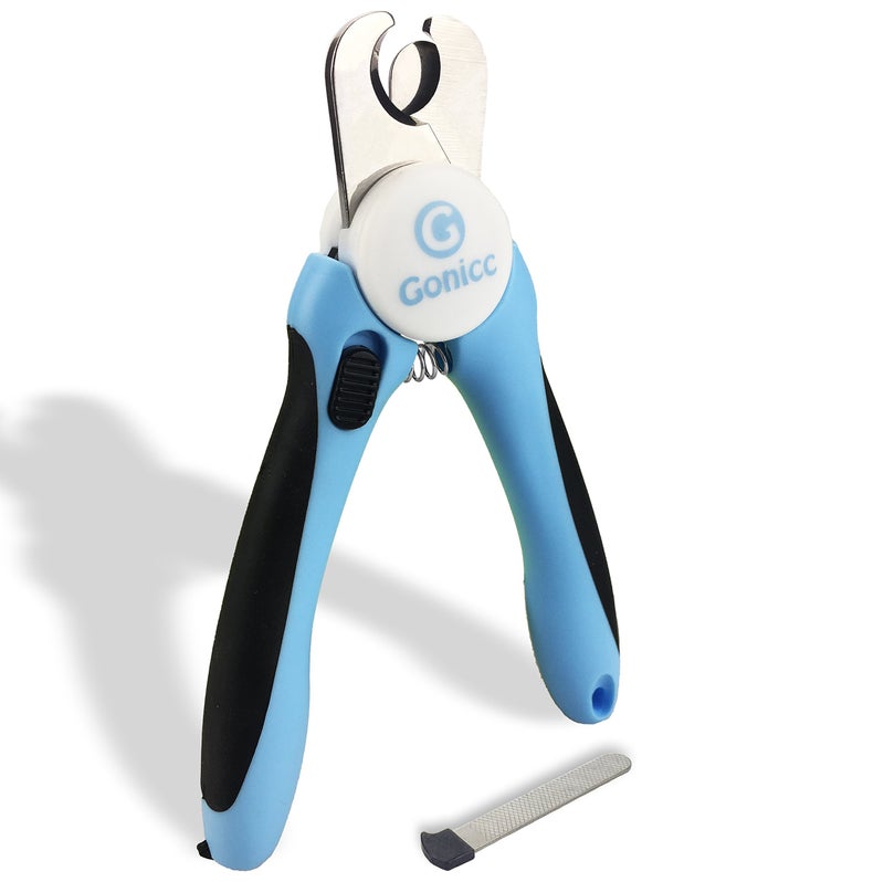 gonicc Professional Small Dog and Cat Nail Clippers Sharp Stainless Steel Pet Nail Trimmers(with Free Nail File in Handle), with Safety Guard to Avoid Overcutting - Image 1