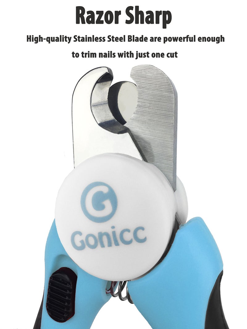 gonicc Professional Small Dog and Cat Nail Clippers Sharp Stainless Steel Pet Nail Trimmers(with Free Nail File in Handle), with Safety Guard to Avoid Overcutting - Image 2
