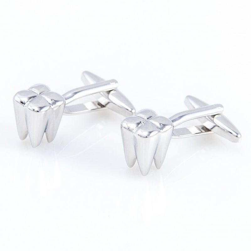 MRCUFF Dentist Tooth Teeth Dental Cufflinks Pair in Presentation Gift Box & Polishing Cloth - Image 3