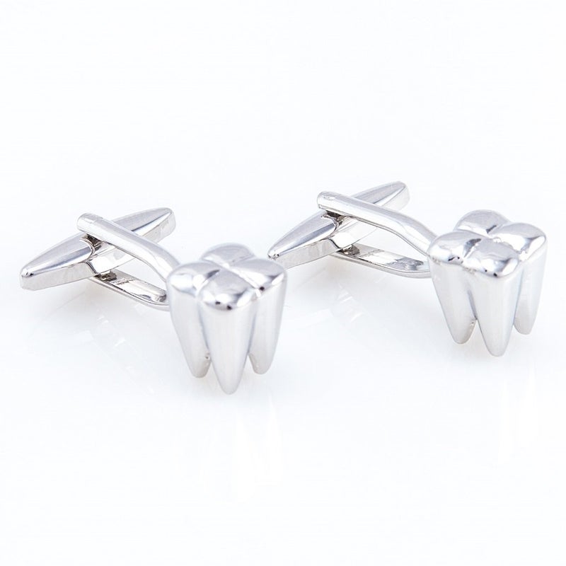 MRCUFF Dentist Tooth Teeth Dental Cufflinks Pair in Presentation Gift Box & Polishing Cloth - Image 2