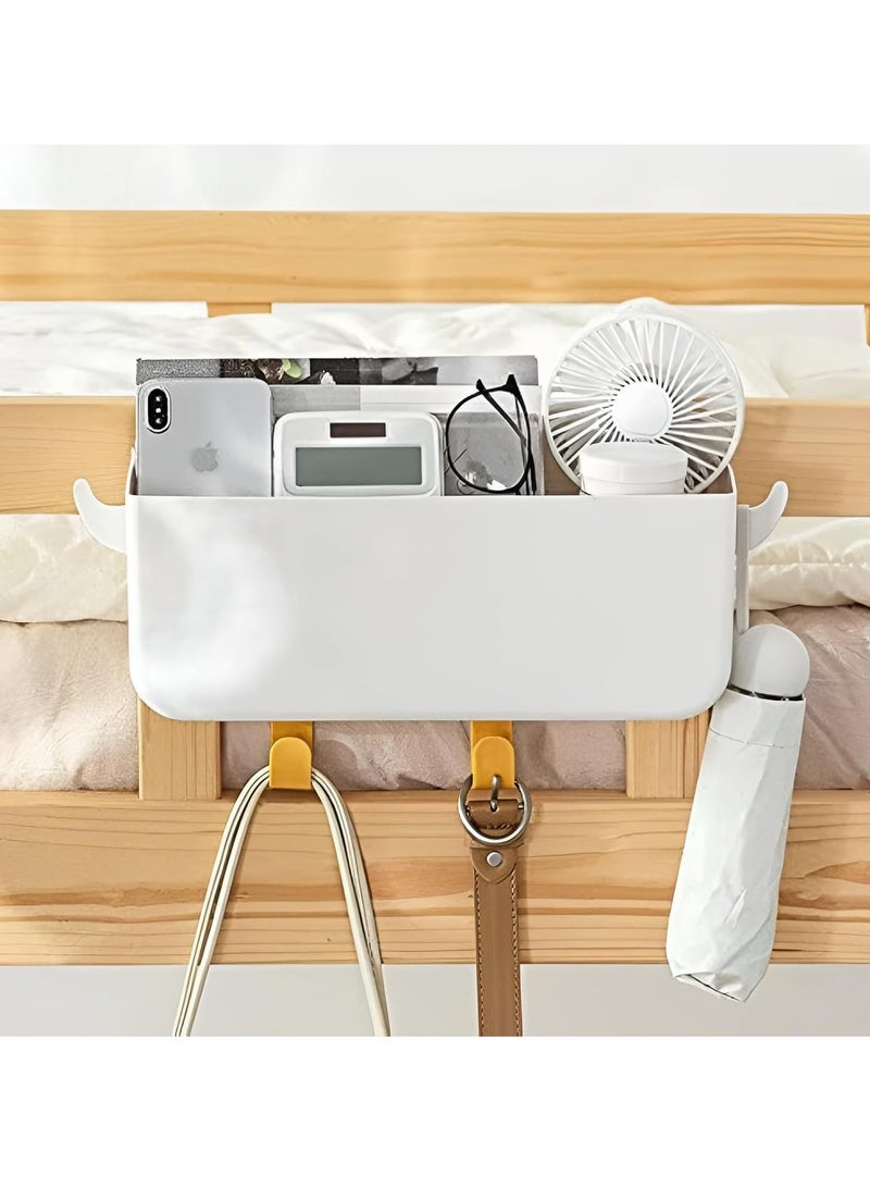 PTTIMFFM Bedside Organizer Storage Caddy,Hanging Bunk Bed Storage Accessories with Multi Pockets for Bedside and Handrail,Bunk Bed Shelf Organizer (White) - Image 2