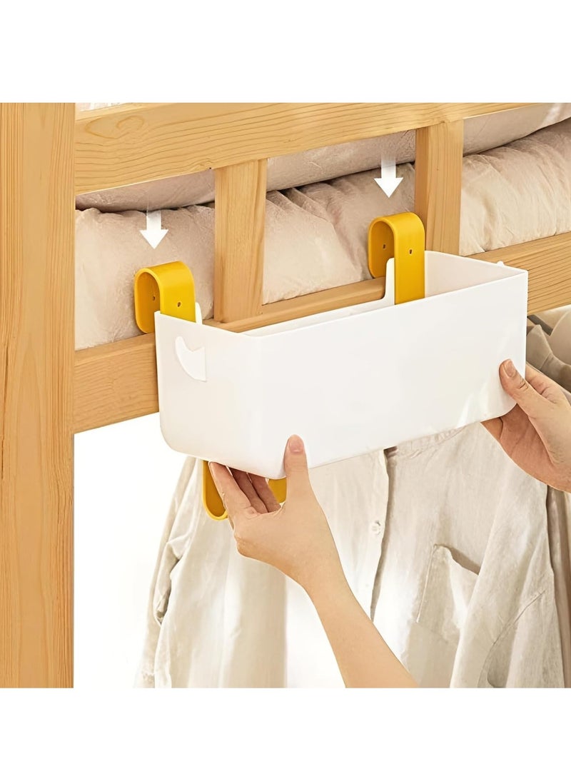 PTTIMFFM Bedside Organizer Storage Caddy,Hanging Bunk Bed Storage Accessories with Multi Pockets for Bedside and Handrail,Bunk Bed Shelf Organizer (White) - Image 3