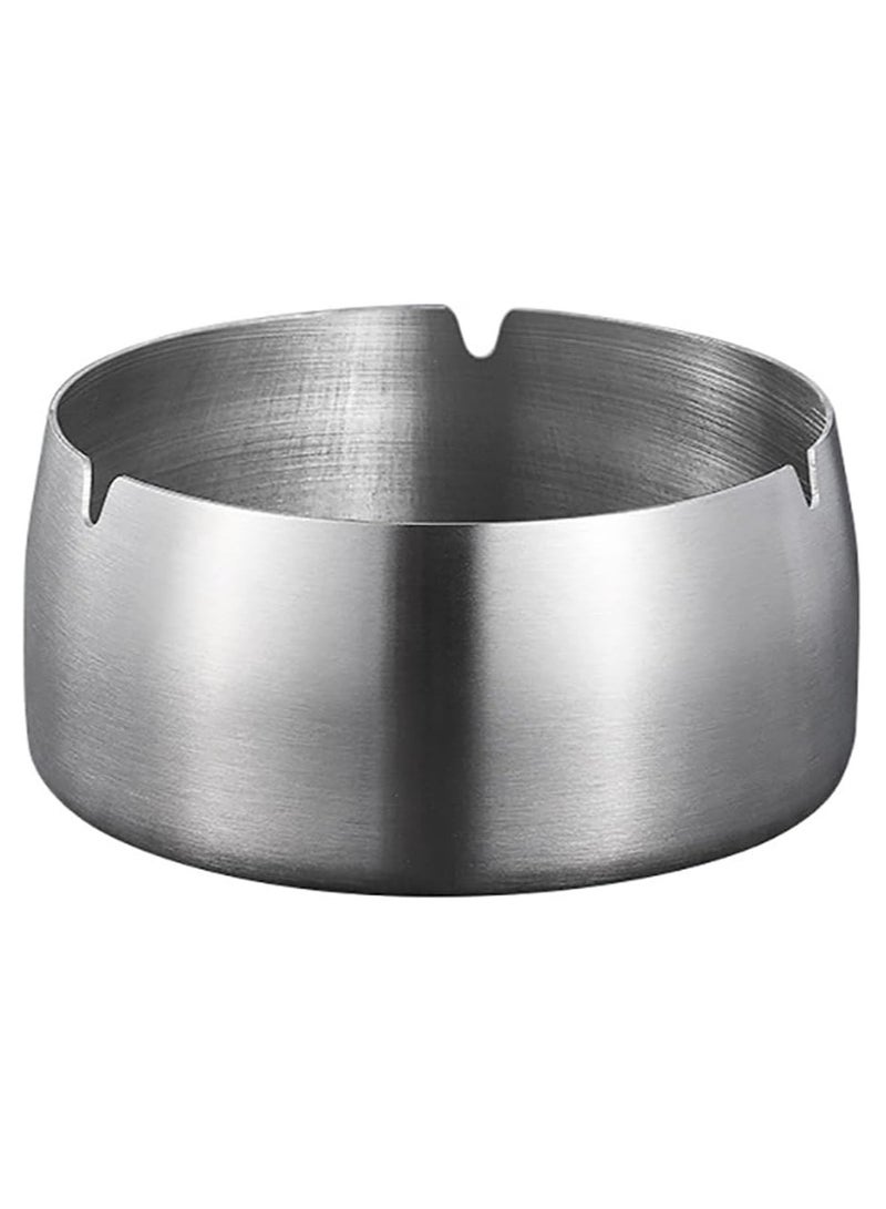 Rubik Ashtray for Cigarettes, Windproof Stainless Steel Ash Tray for Indoor Outdoor Patio Home Office Hotel Tabletop (Size, 12x5x12cm) Silver  - Image 1