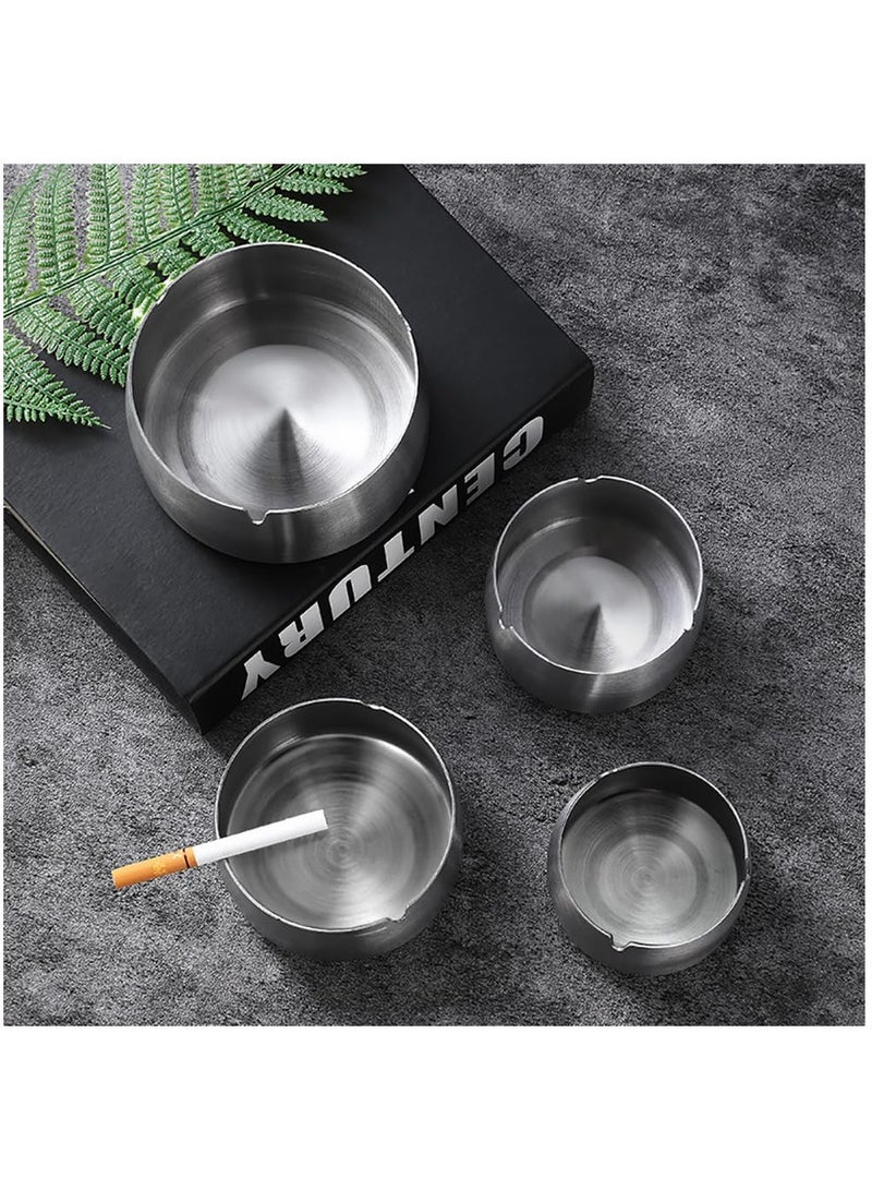 Rubik Ashtray for Cigarettes, Windproof Stainless Steel Ash Tray for Indoor Outdoor Patio Home Office Hotel Tabletop (Size, 12x5x12cm) Silver  - Image 2