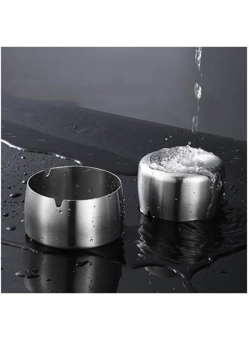 Rubik Ashtray for Cigarettes, Windproof Stainless Steel Ash Tray for Indoor Outdoor Patio Home Office Hotel Tabletop (Size, 12x5x12cm) Silver  - Image 5